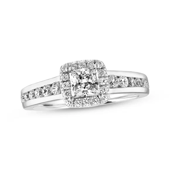 WG Halo Engagement Ring